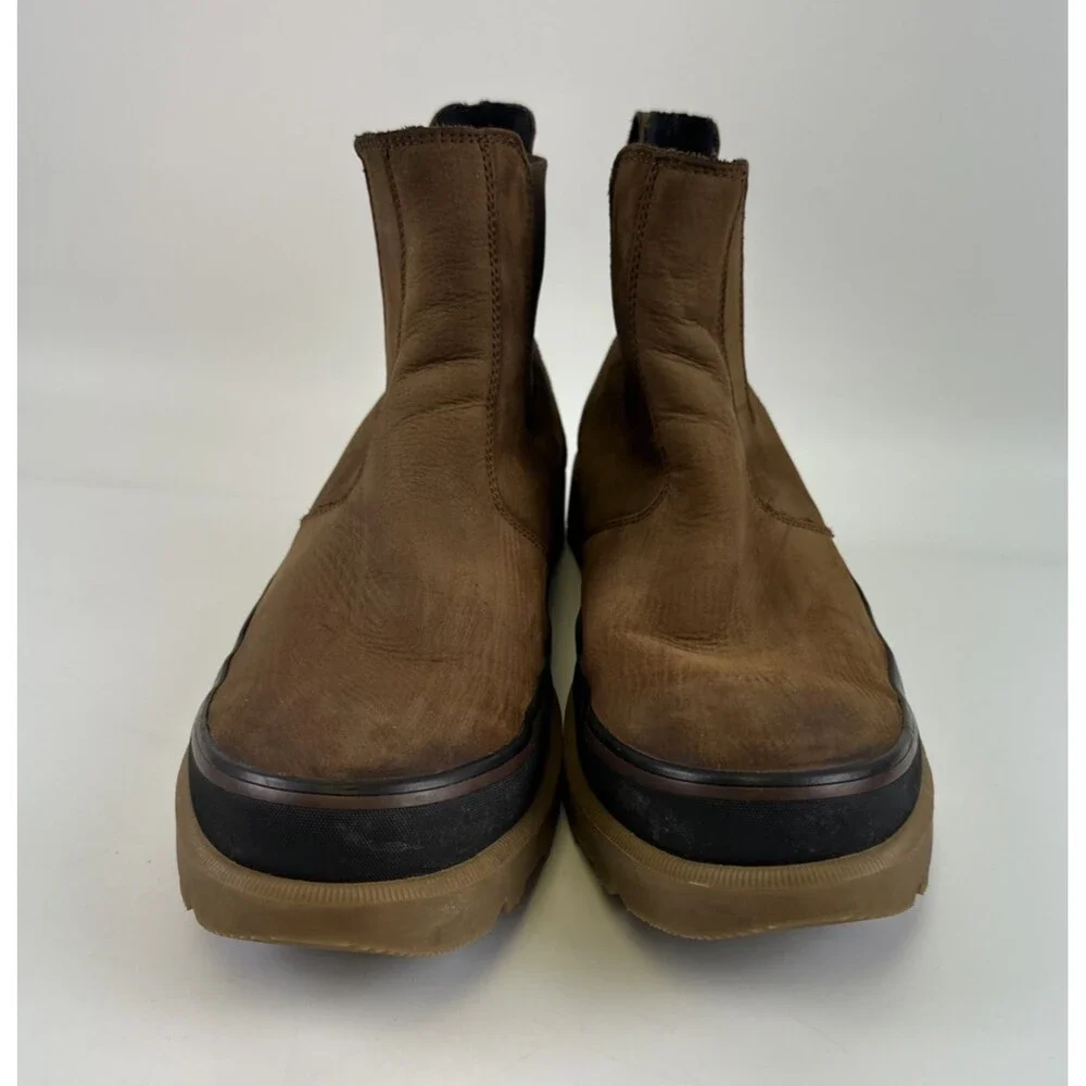 Sorel Caribou Chelsea Boots Pull On Brown Leather Waterproof NO INSERTS Mens 12